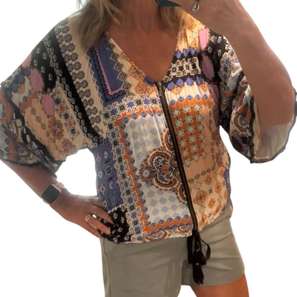 Democracy Multicolor Patchwork Blouse